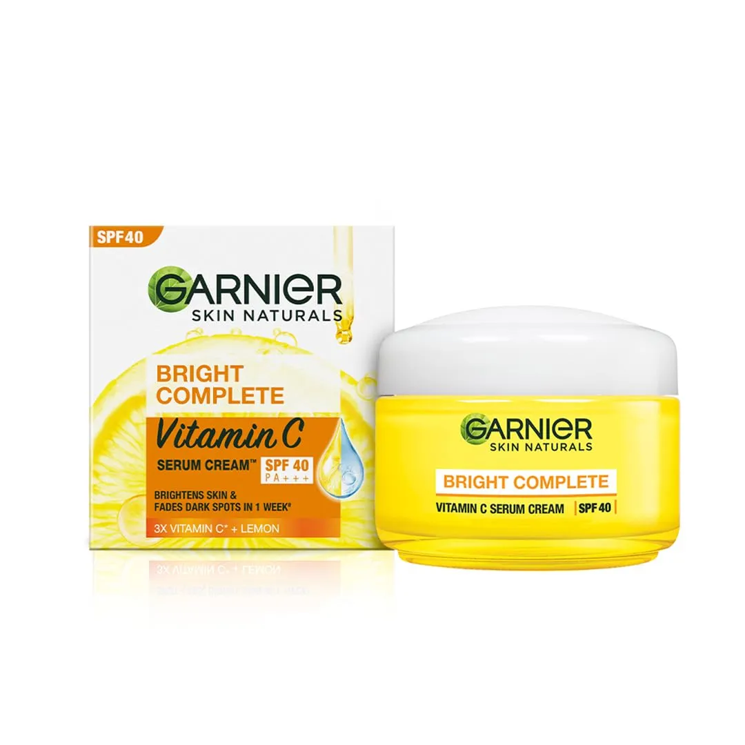 Garnier Bright Complete Vitamin C Serum Cream with SPF 40/PA     (45gm)