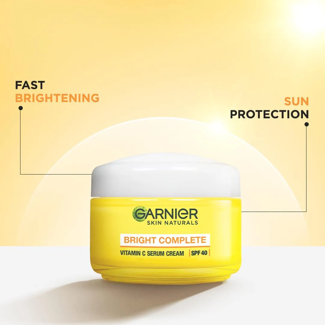 Garnier Bright Complete Vitamin C Serum Cream with SPF 40/PA     (45gm)