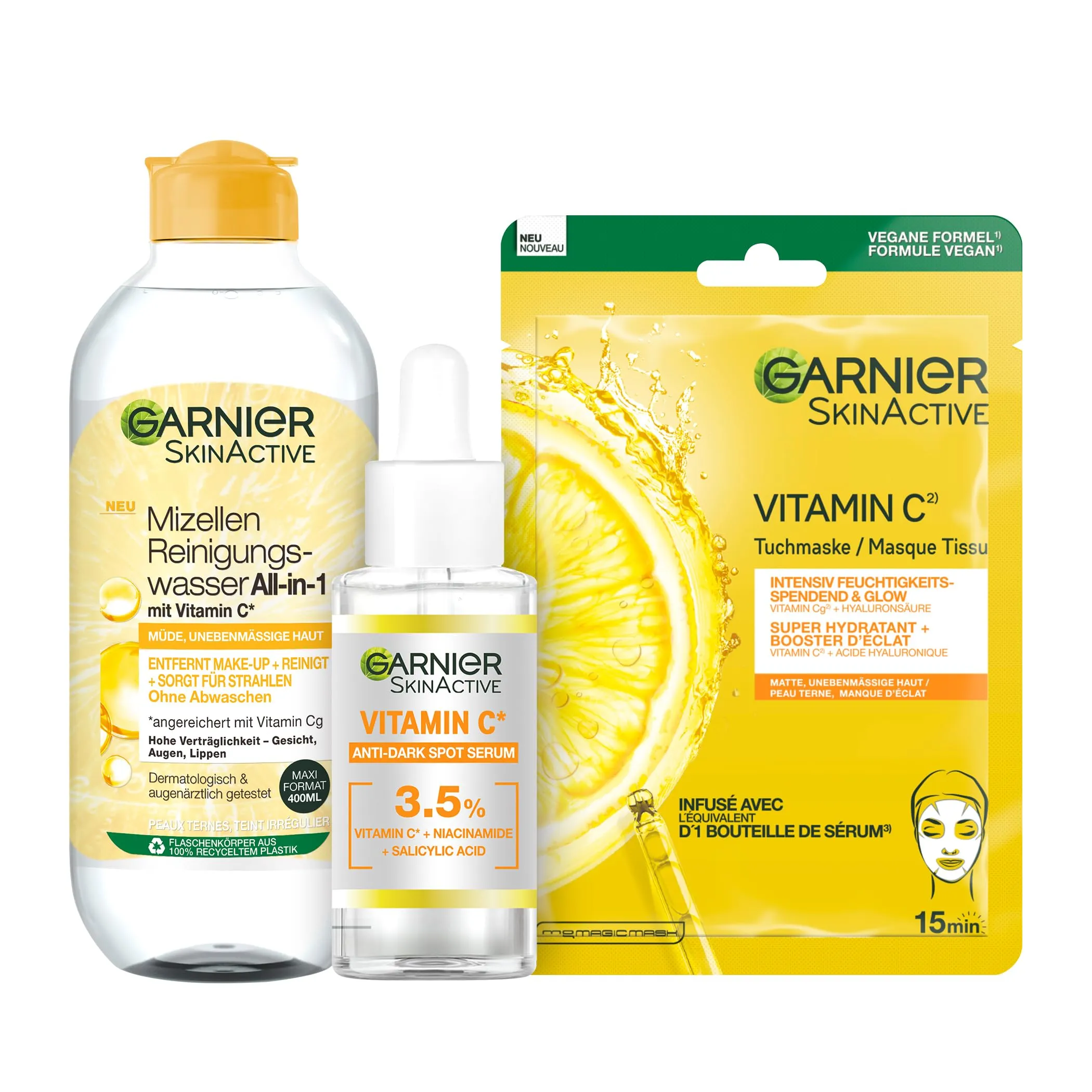 GARNIER skin activ vitamin c set مجموعة العناية بالوجه من كارنيير