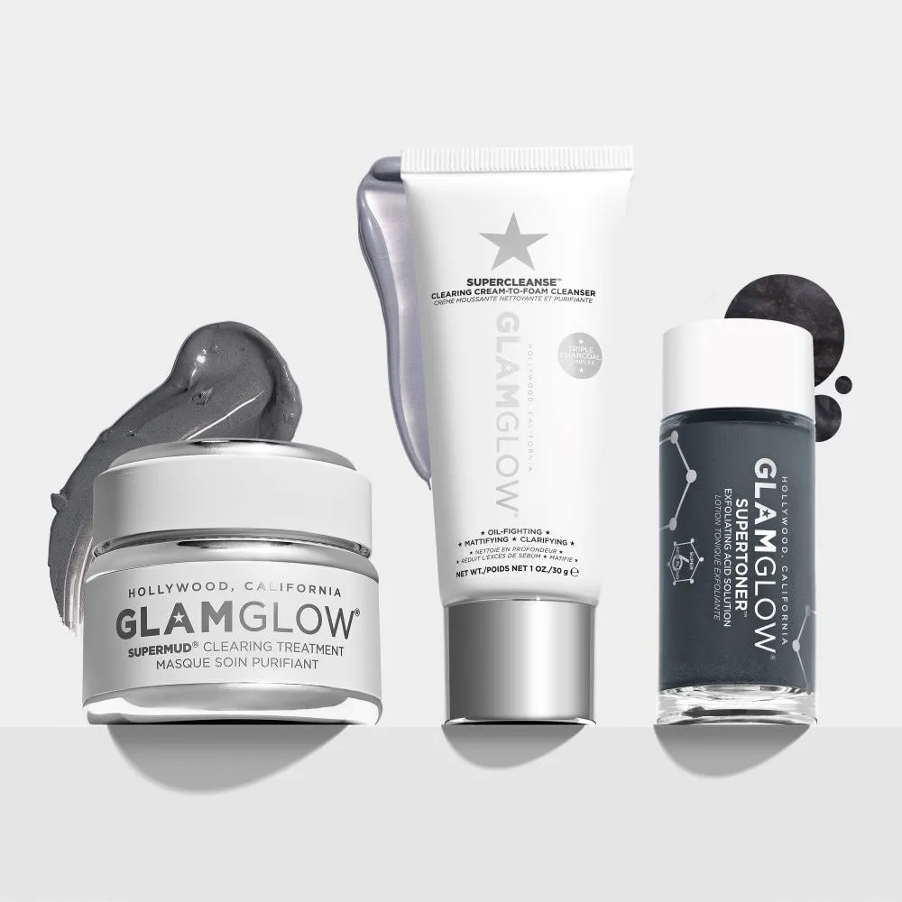 GLAMGLOW Clear Skin Countdown 3 Steps To Glow Skin بكج العناية بالبشرة المتكامل من كلام كلو