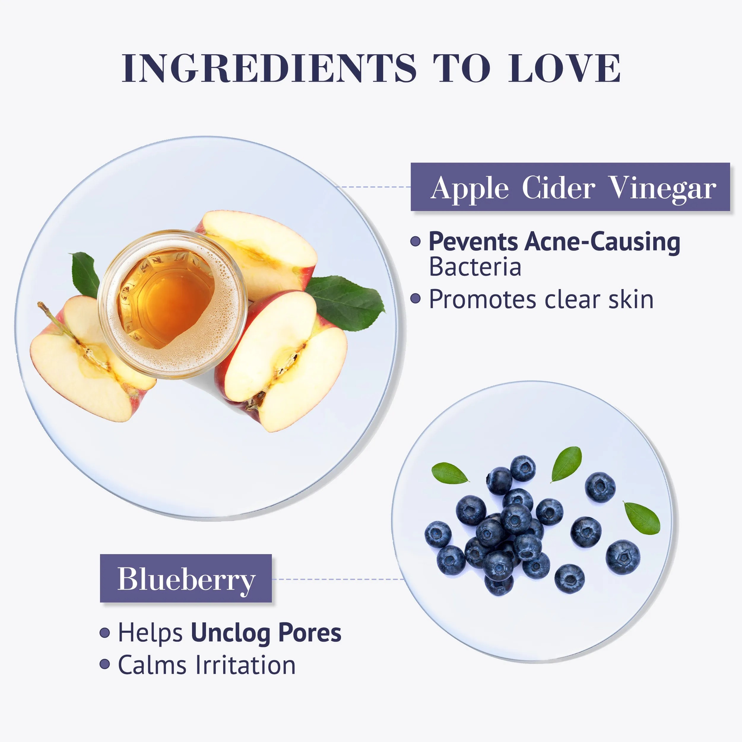 Good Vibes Apple Cider Vinegar & Blueberry Anti Acne Toner | Forever Collection | Control sebum, Pore tightening| Vegan, No Parabens, No Sulphates, No Mineral Oil, No Silicones, No Animal Testing (100 ml)