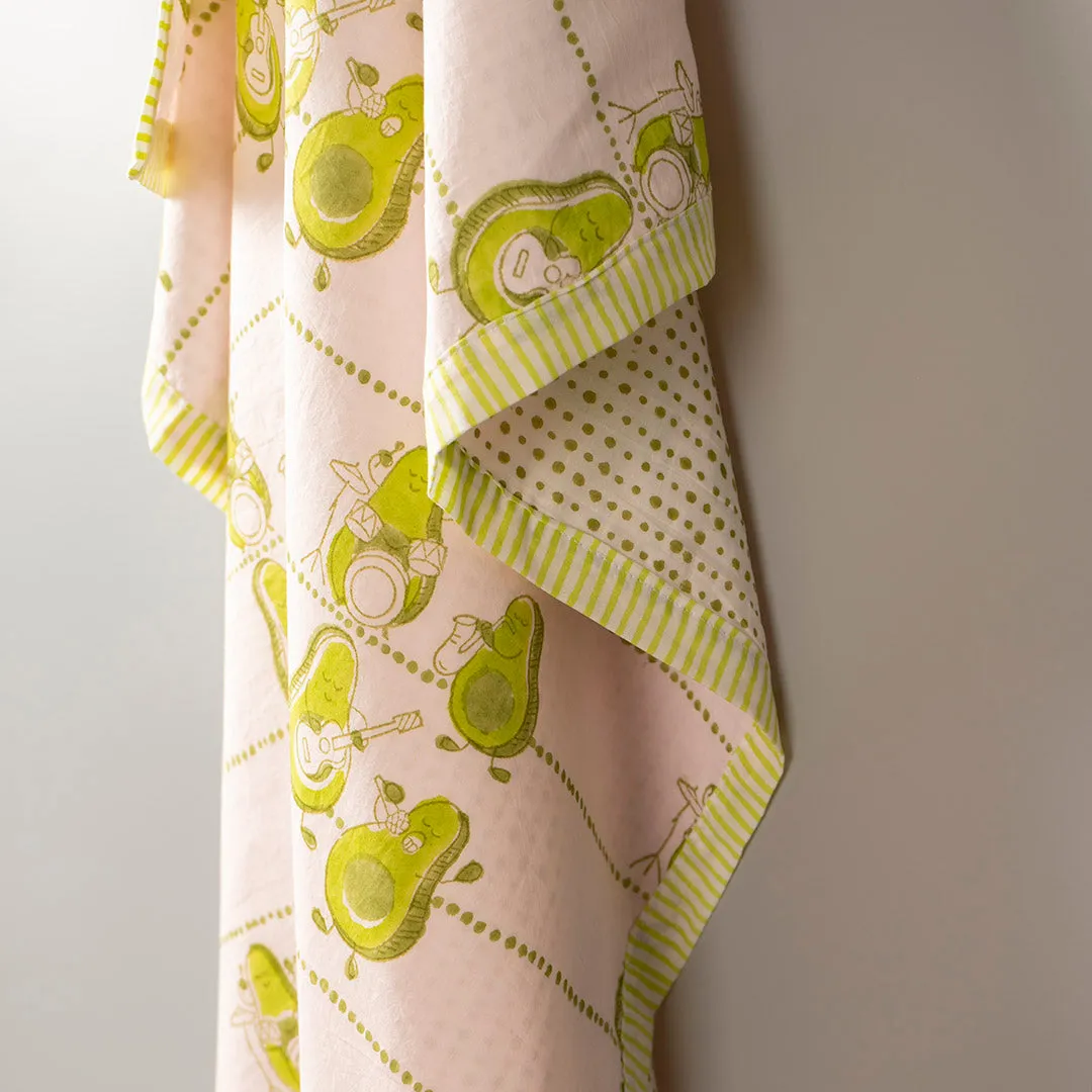 Gudgoodie Baby Gift Set Muslin Dohar and Maracas Set- Avocados