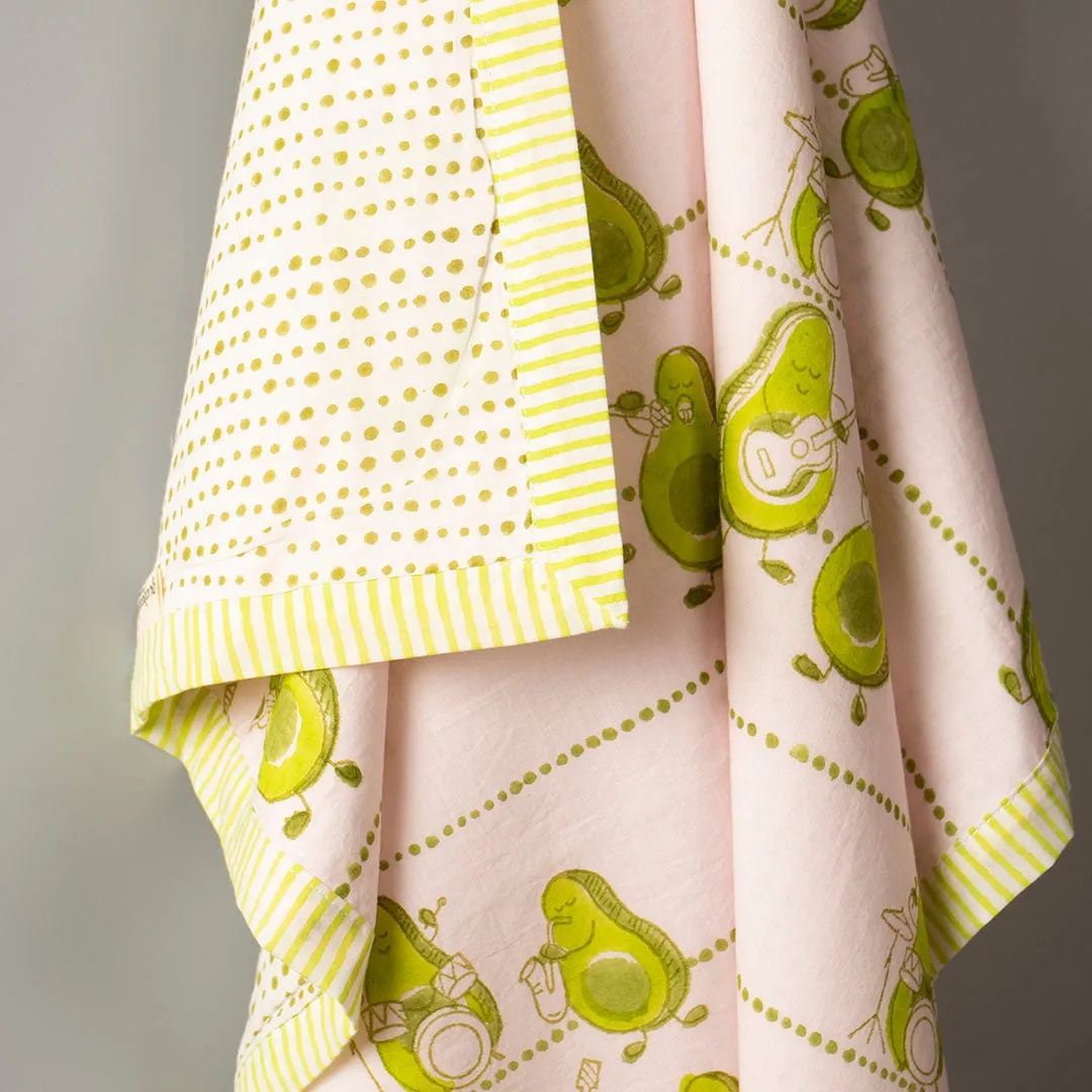 Gudgoodie Baby Gift Set Muslin Dohar and Maracas Set- Avocados