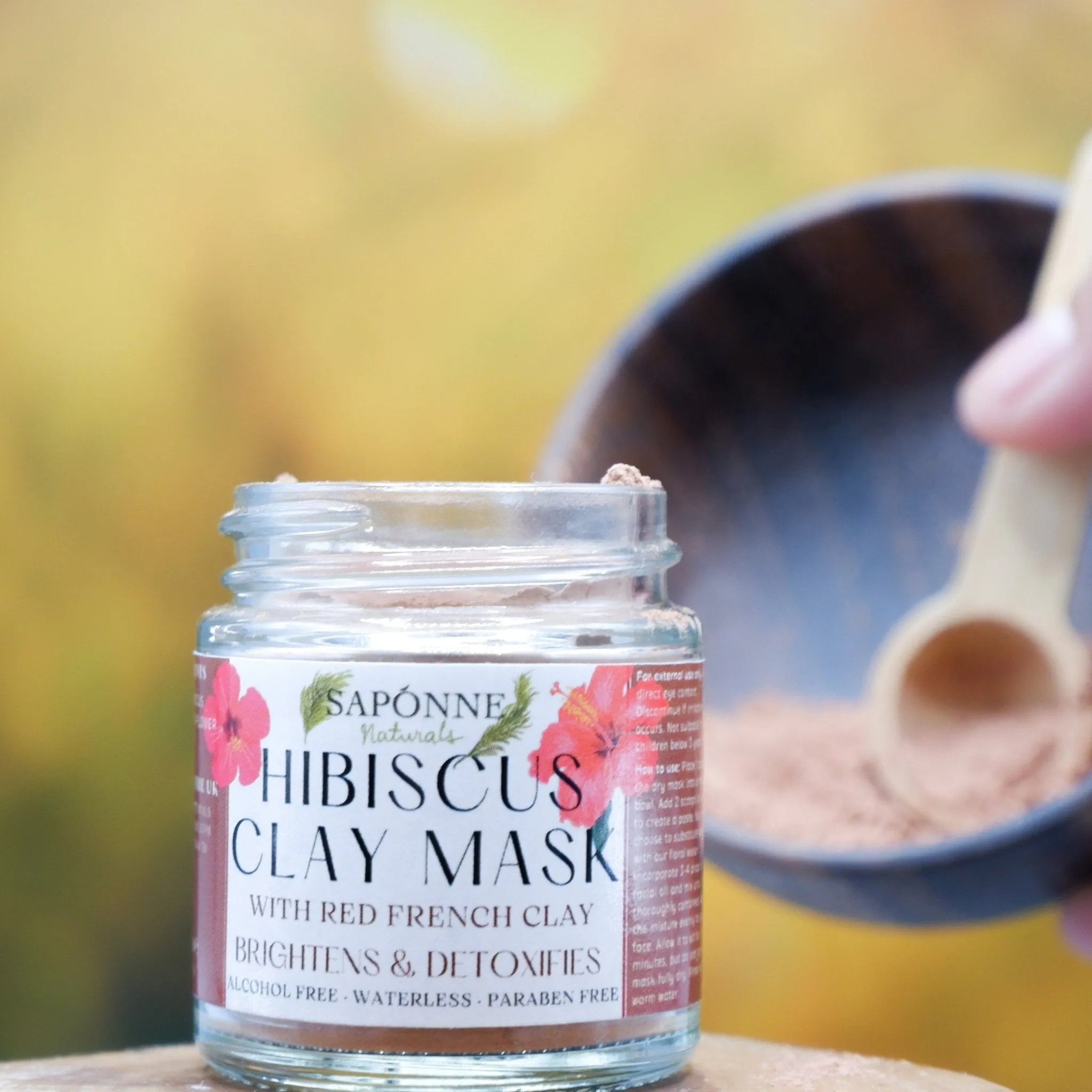Hibiscus Clay Face Mask (Brightens & Detoxifies)