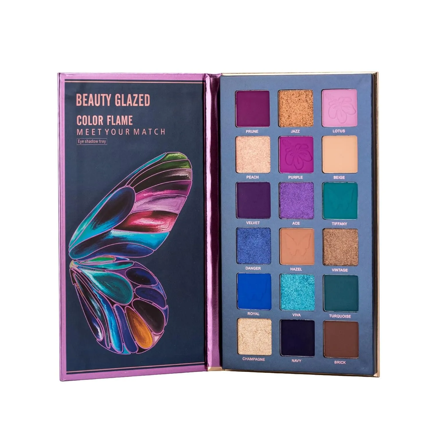 Hwm705b Butterfly Palettes Color Mattes Glitter Eyeshadow Makeup Palettes Highly Pigmented Creamy Blendable Eye Palettes Multidimensional Eye Look Makeup Palettes Makeup Organizer
