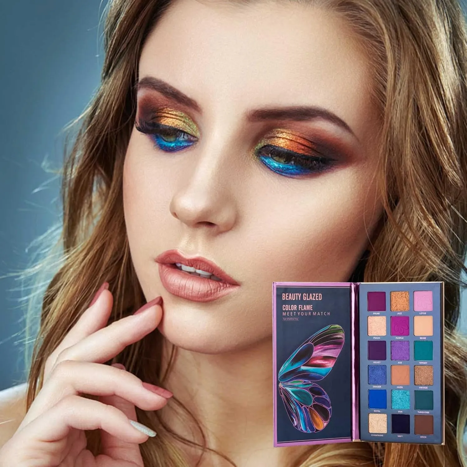 Hwm705b Butterfly Palettes Color Mattes Glitter Eyeshadow Makeup Palettes Highly Pigmented Creamy Blendable Eye Palettes Multidimensional Eye Look Makeup Palettes Makeup Organizer