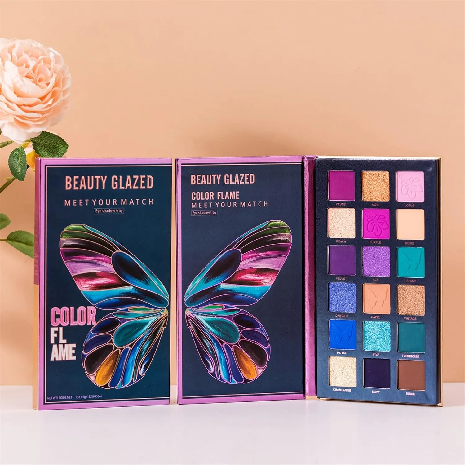 Hwm705b Butterfly Palettes Color Mattes Glitter Eyeshadow Makeup Palettes Highly Pigmented Creamy Blendable Eye Palettes Multidimensional Eye Look Makeup Palettes Makeup Organizer