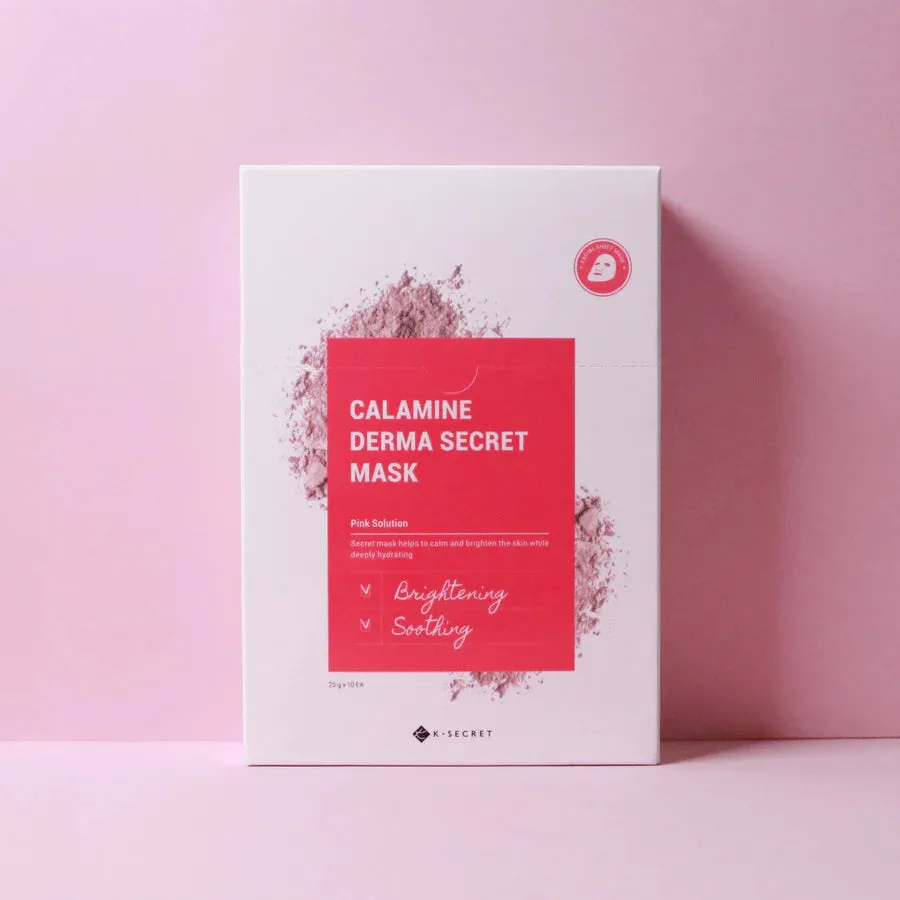 K SECRET calamine derma secret mask pink solution مجموعة اقنعة ورقية بالكلاماين