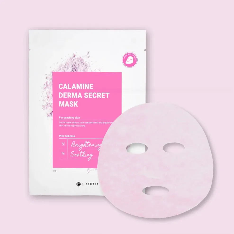 K SECRET calamine derma secret mask pink solution مجموعة اقنعة ورقية بالكلاماين