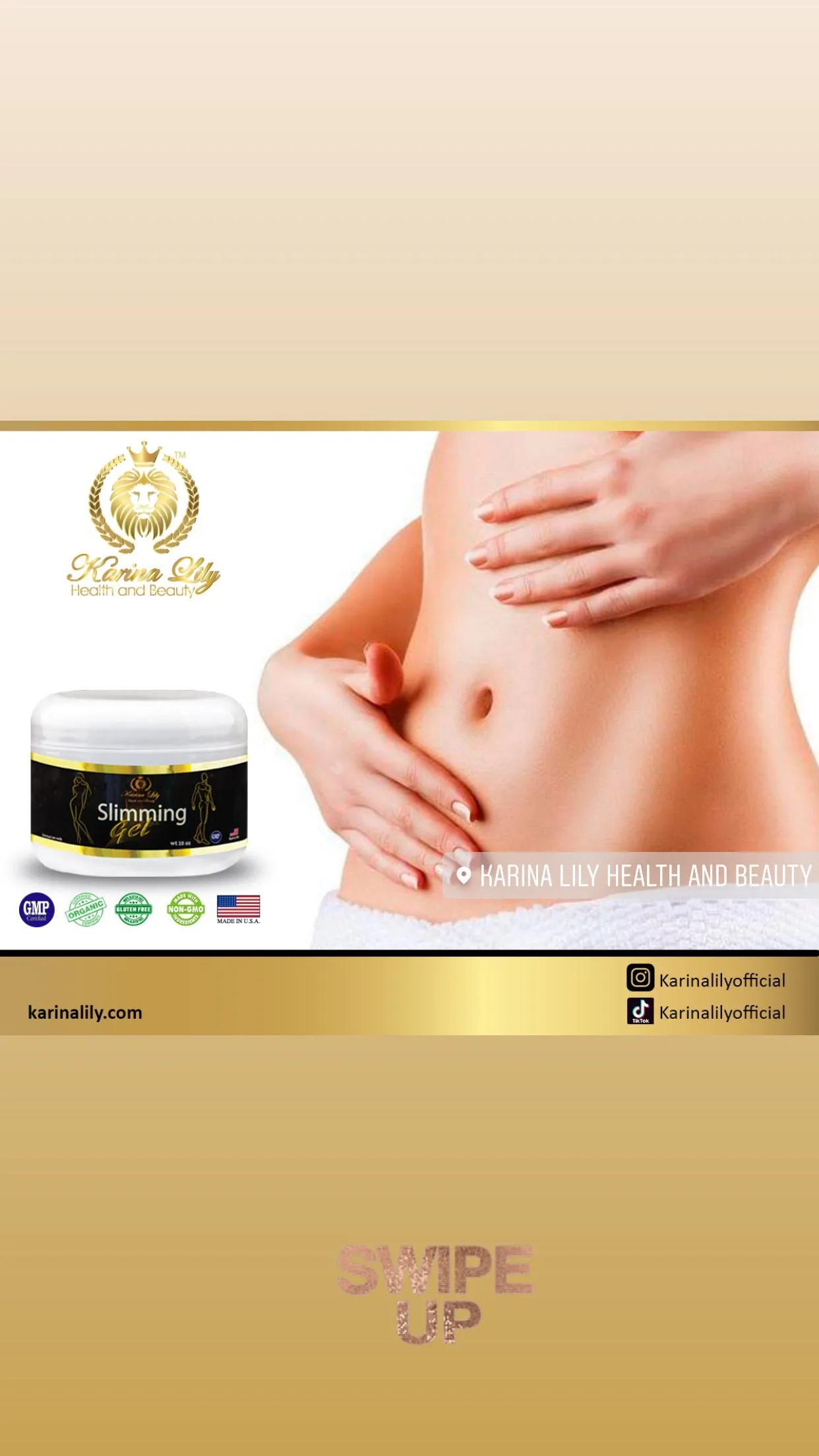 Karinalily Slimming Gel with Collagen (Gel Reductor) (Tummy Gel) Pomada