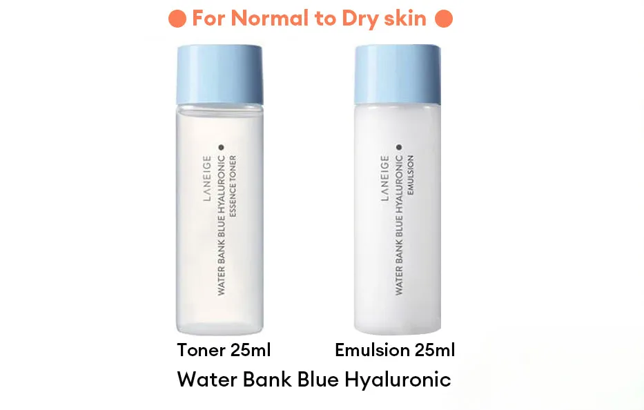 LANEIGE Water Bank Blue Hyaluronic Toner 25ml Emulsion 25ml set（dry）