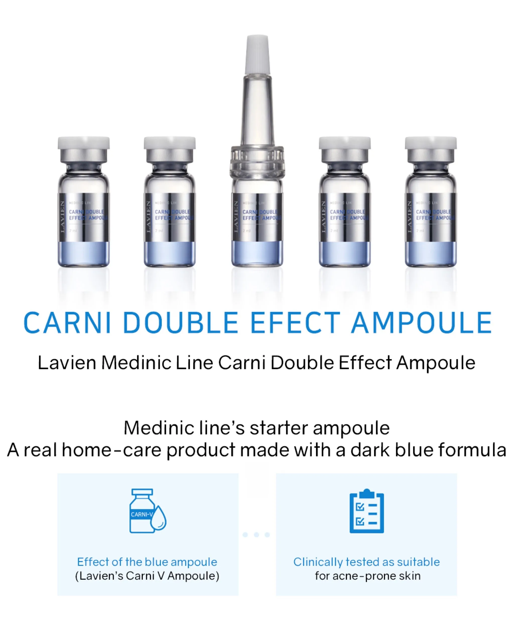 Lavien Carni Double Effect Ampoule (Blue) / 4000 Micro Shot Skin Roller