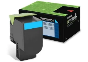 Lexmark 708XC toner cyan - Genuine Lexmark 70C8XC0 Original Toner cartridge
