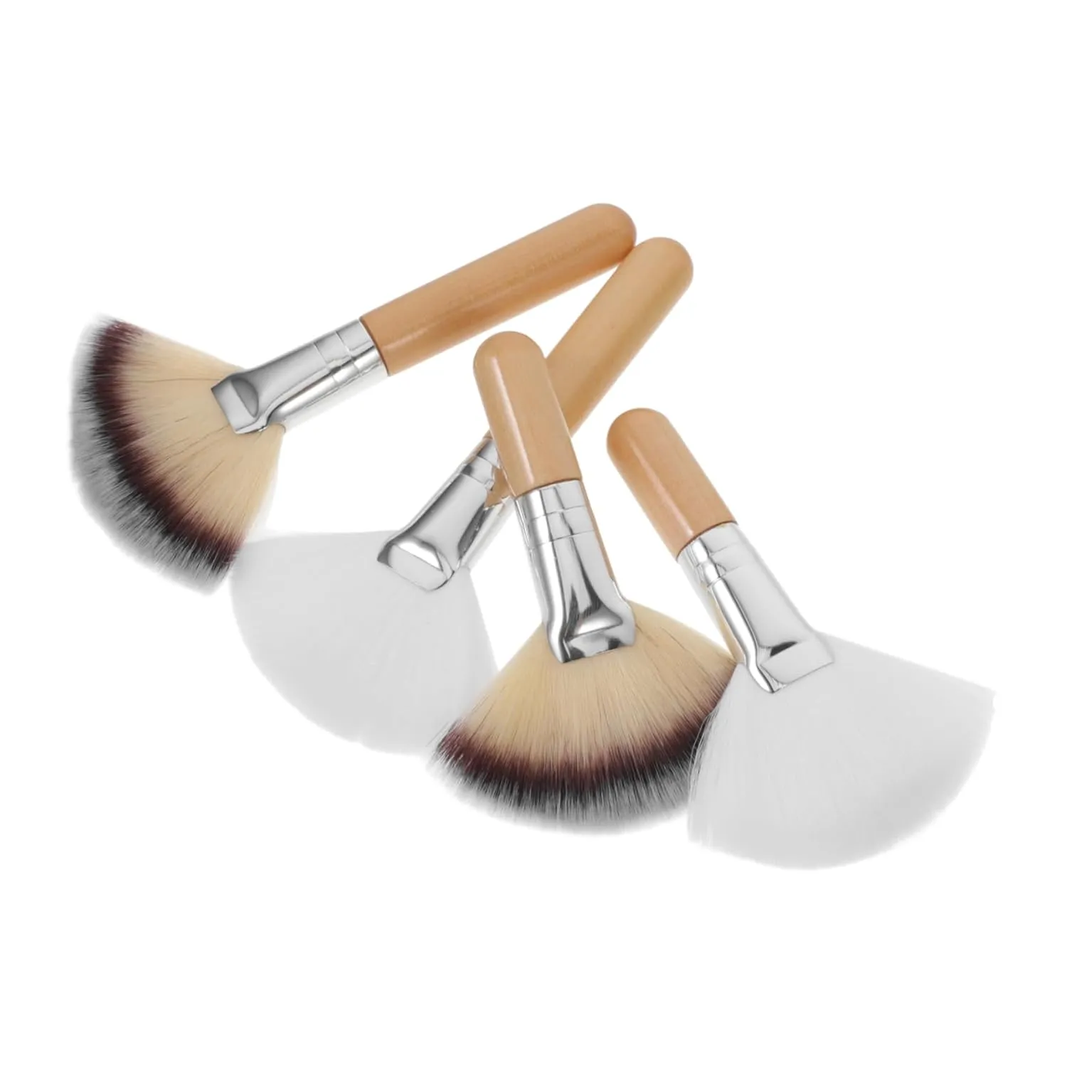Long Handle Makeup Brush Set 4pcs Soft Fluffy Powder and Setting Brushes Ideal for Professional Use
