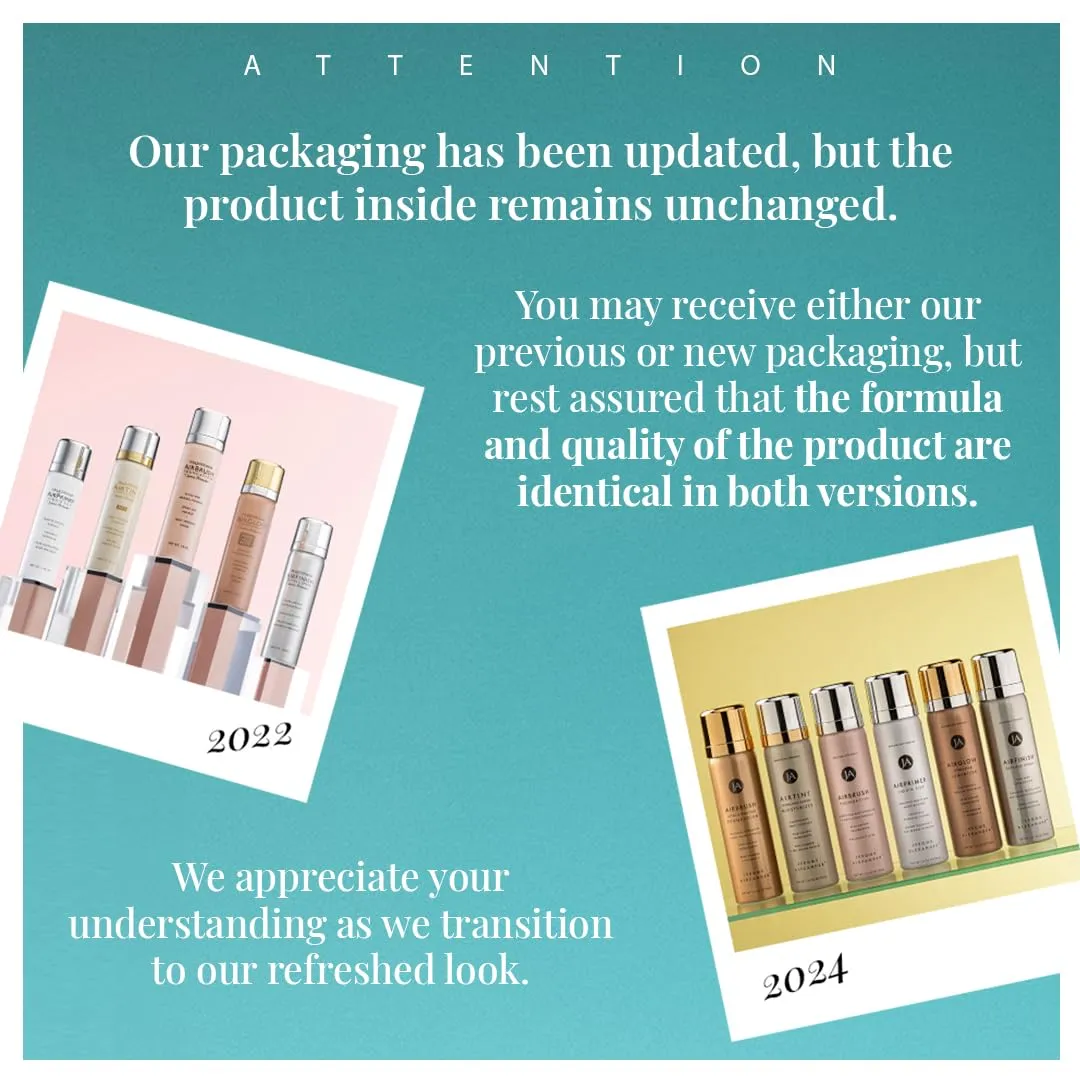 MagicMinerals AirBrush Foundation Set by Jerome Alexander  3pc Set Includes AirFinish, Foundation and Kabuki Brush - Spray Makeup with Anti-aging Ingredients for Smooth Radiant Skin (Bright Medium)
