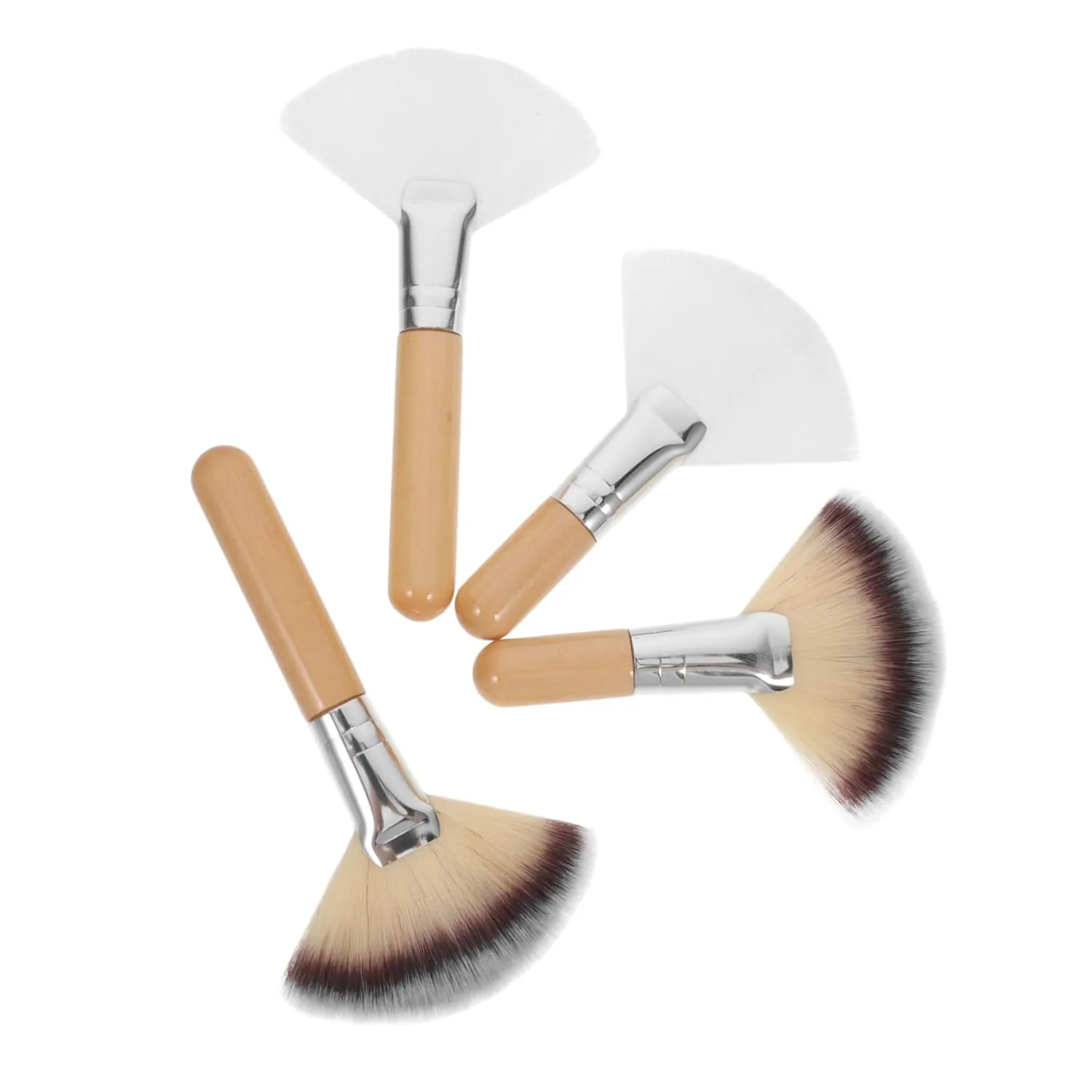 Makeup Brush Set 4pcs Large Fluffy Brush for Foundation Blush Powder Setting Silk Smooth No Shedding