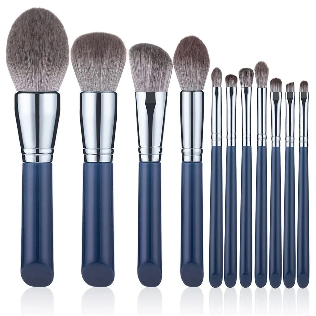 Makeup Brushes Set 11pcs Large Loose Powder Foundation Highlight EyeShadow Oblique Eyebrow Soft Hair