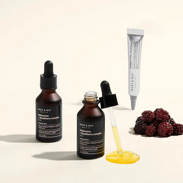 MARY & MAY Believe In Truth idebenone blackberry serum duo twin pack بكج مميز سيروم البلاك بيري وكريم العين من ماري اند ماي