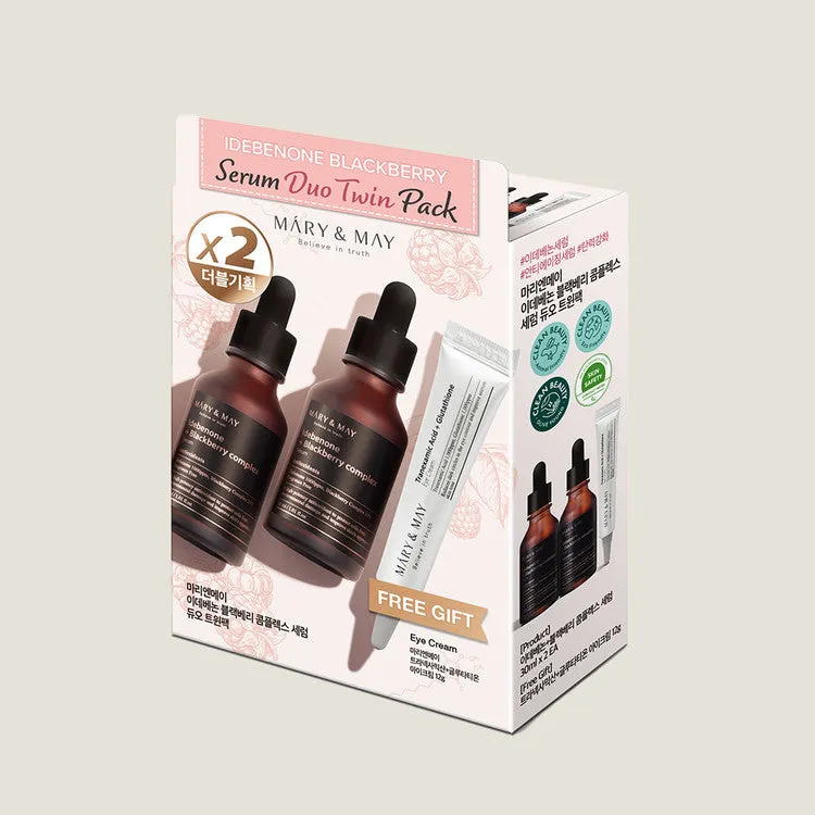 MARY & MAY Believe In Truth idebenone blackberry serum duo twin pack بكج مميز سيروم البلاك بيري وكريم العين من ماري اند ماي