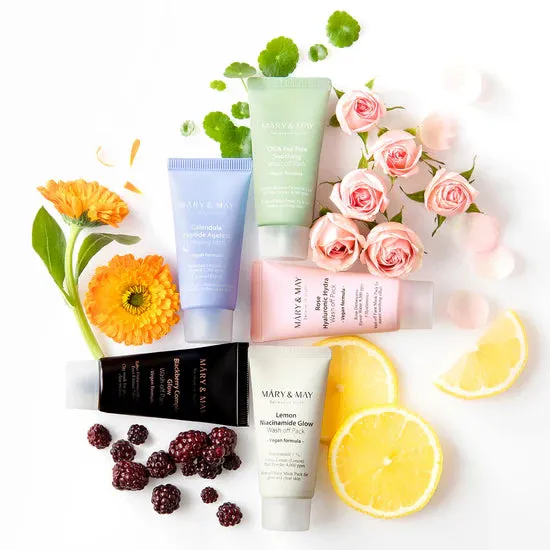 MARY & MAY Believe In Truth mini gift set vegan wash off mask مجموعة الاقنعة للبشرة بحجم ميني من ماري اند ماي