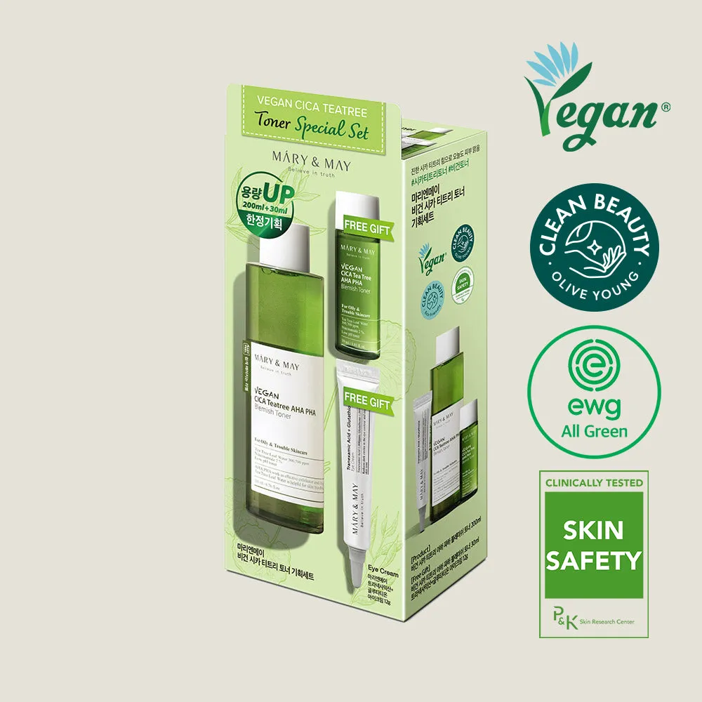 MARY & MAY - VEGAN CICA TEATREE TONER SPECIAL SET