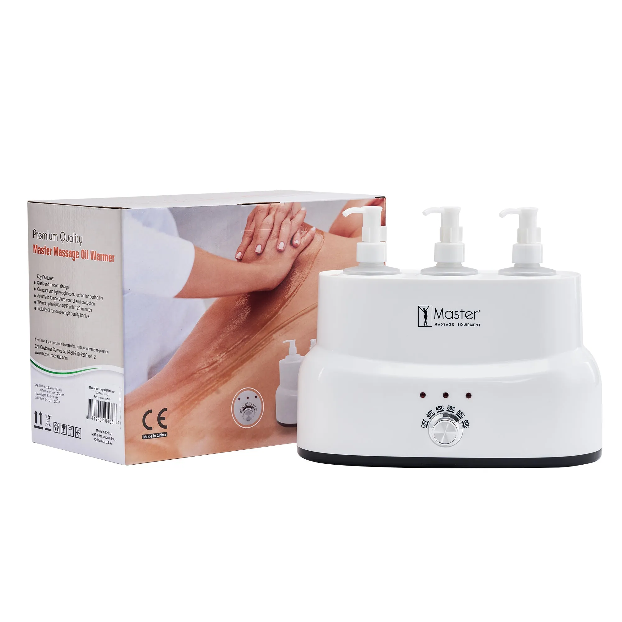 Master Massage Three Bottle Massage Oil Warmer-Professional Massage Lotion Heater with Empty Bottles- Massage Cream Heating Device- Massage Oil Bottle Warming Heater Heating Furnace