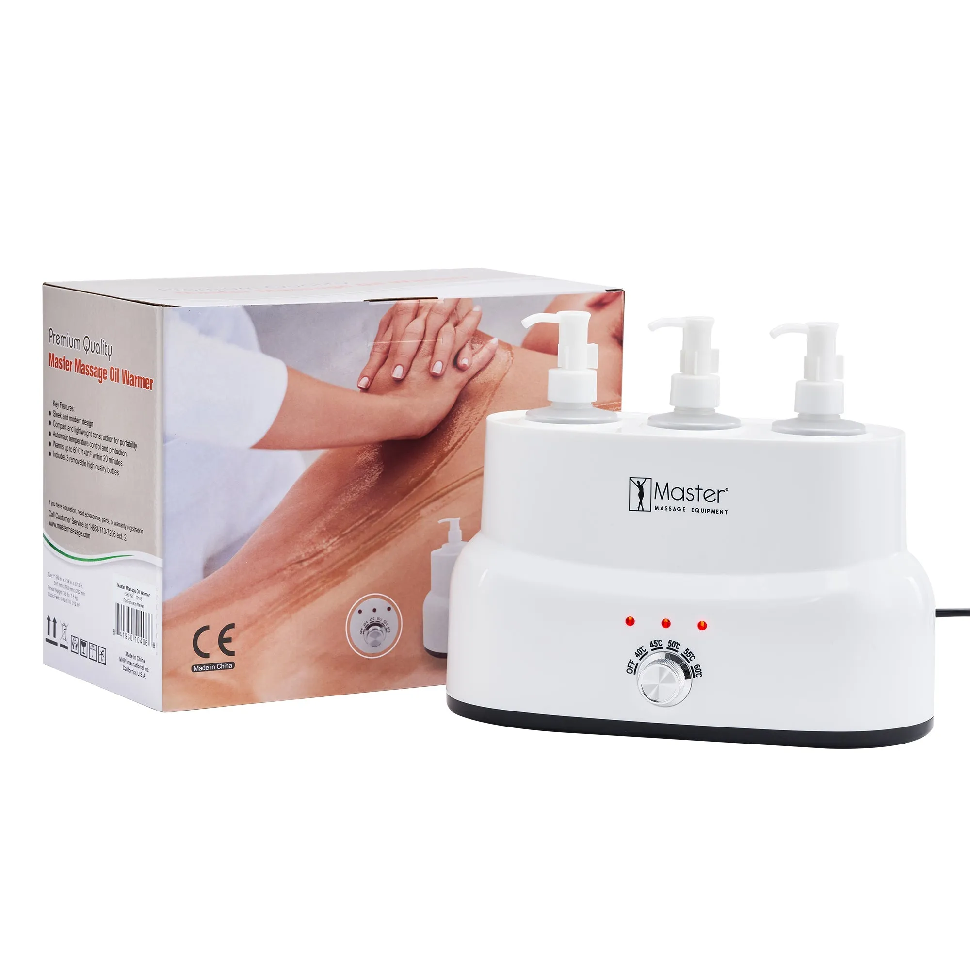 Master Massage Three Bottle Massage Oil Warmer-Professional Massage Lotion Heater with Empty Bottles- Massage Cream Heating Device- Massage Oil Bottle Warming Heater Heating Furnace