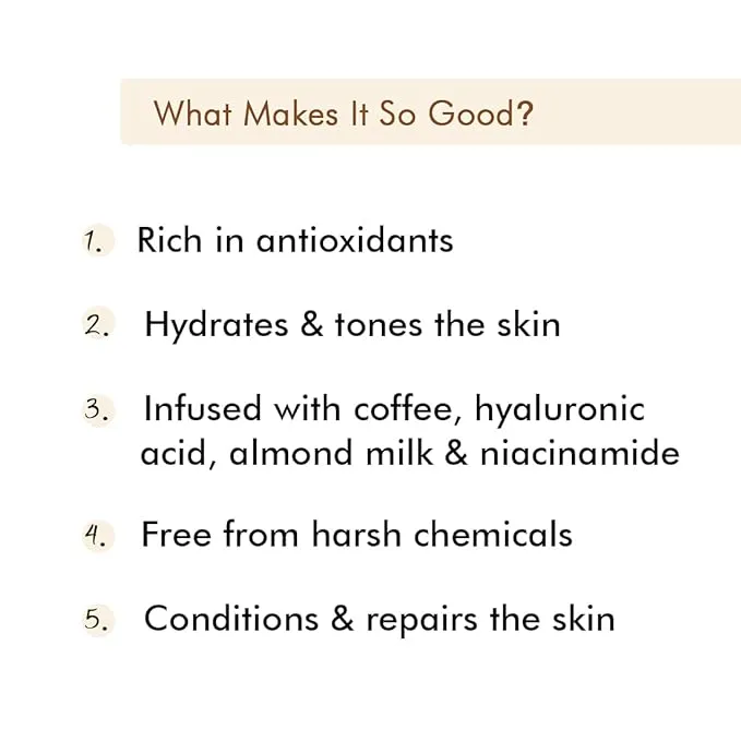 mCaffeine De-Stressing Latte Coffee Sleeping Face Pack with Hyaluronic Acid & Niacinamide | Moisturizes & Hydrates for 48 Hrs | Night Care Routine for All Skin Types (100gm)