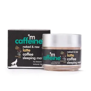 mCaffeine De-Stressing Latte Coffee Sleeping Face Pack with Hyaluronic Acid & Niacinamide | Moisturizes & Hydrates for 48 Hrs | Night Care Routine for All Skin Types (100gm)