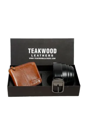 Men Black & Brown Genuine Leather Accessory