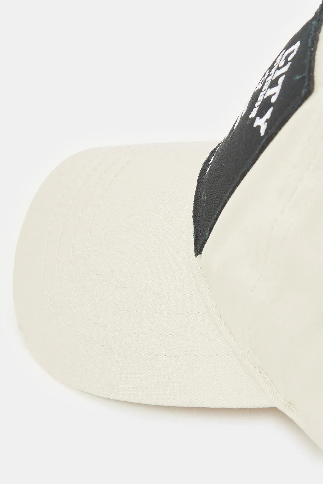 Men Cream Printed Cap