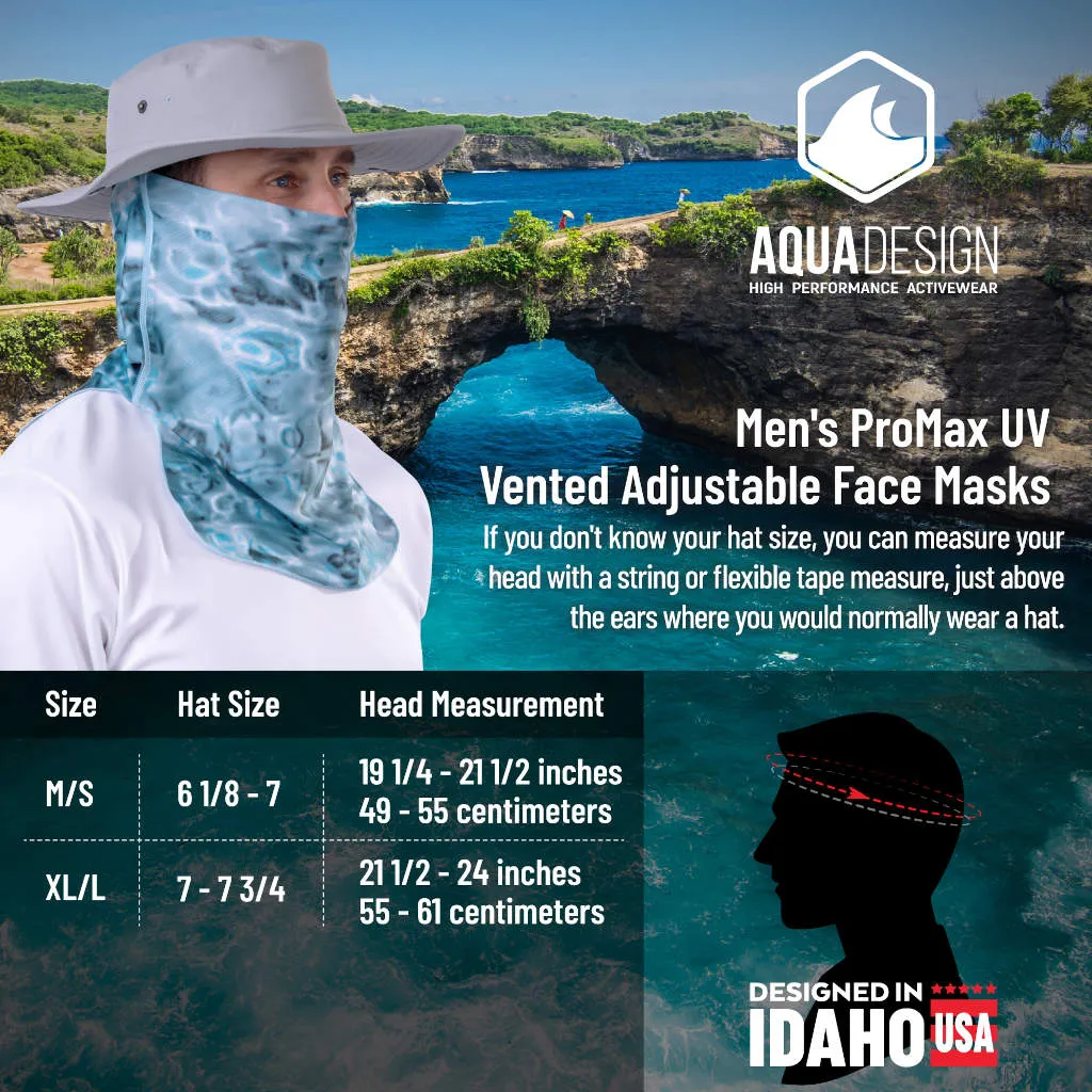 Mens Adjustable UV Face Mask ProMax Sun Protection Vented Gaiter | Aqua Design