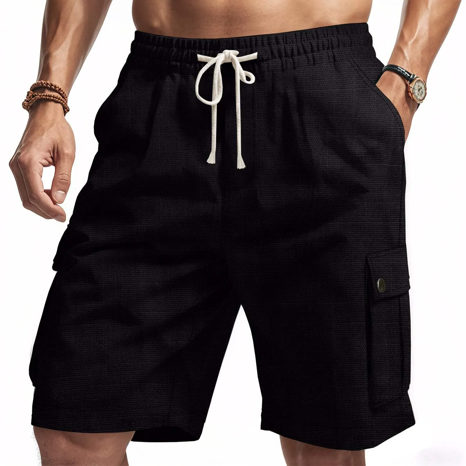 Men’s Bamboo Linen Drawstring Shorts