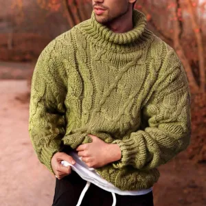 Men’s Solid Colour Long Sleeve Turtleneck Sweater