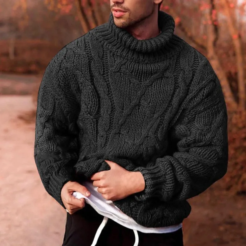 Men’s Solid Colour Long Sleeve Turtleneck Sweater