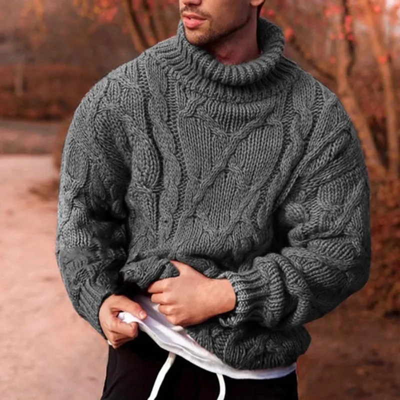 Men’s Solid Colour Long Sleeve Turtleneck Sweater