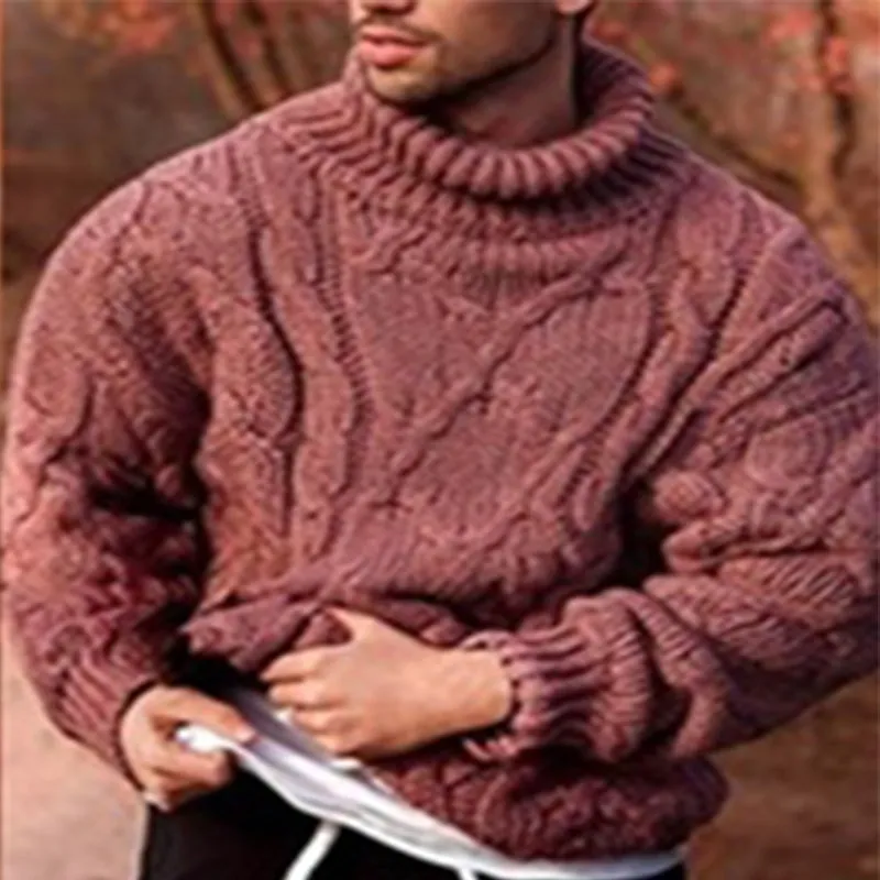 Men’s Solid Colour Long Sleeve Turtleneck Sweater