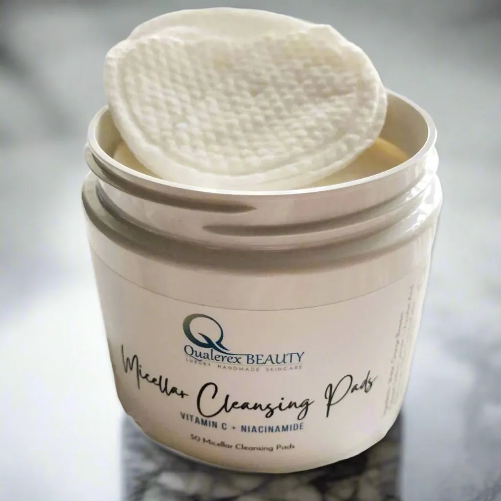 Micellar Cleansing Pads with Vitamin C & Niacinamide • Convenient Presoaked Finger Pocket Pads