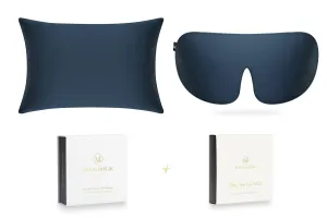 Midnight Blue Pure Silk Sleep Gift Set