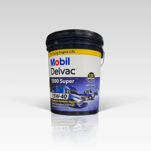Mobil Delvac 1300 Super Heavy Duty 15W-40 Synthetic Blend Diesel Engine Oil - 5 Gallon (122491)