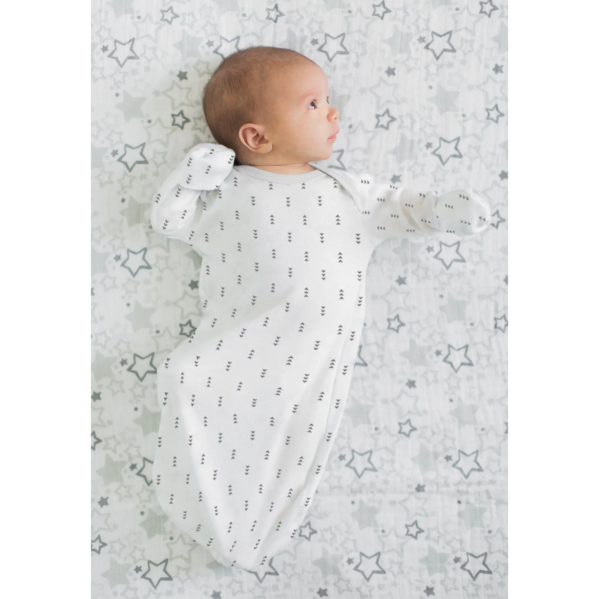 Muslin Non-Weighted zzZipMe Sack Set - Hedgehogs   Tiny Arrows, Black