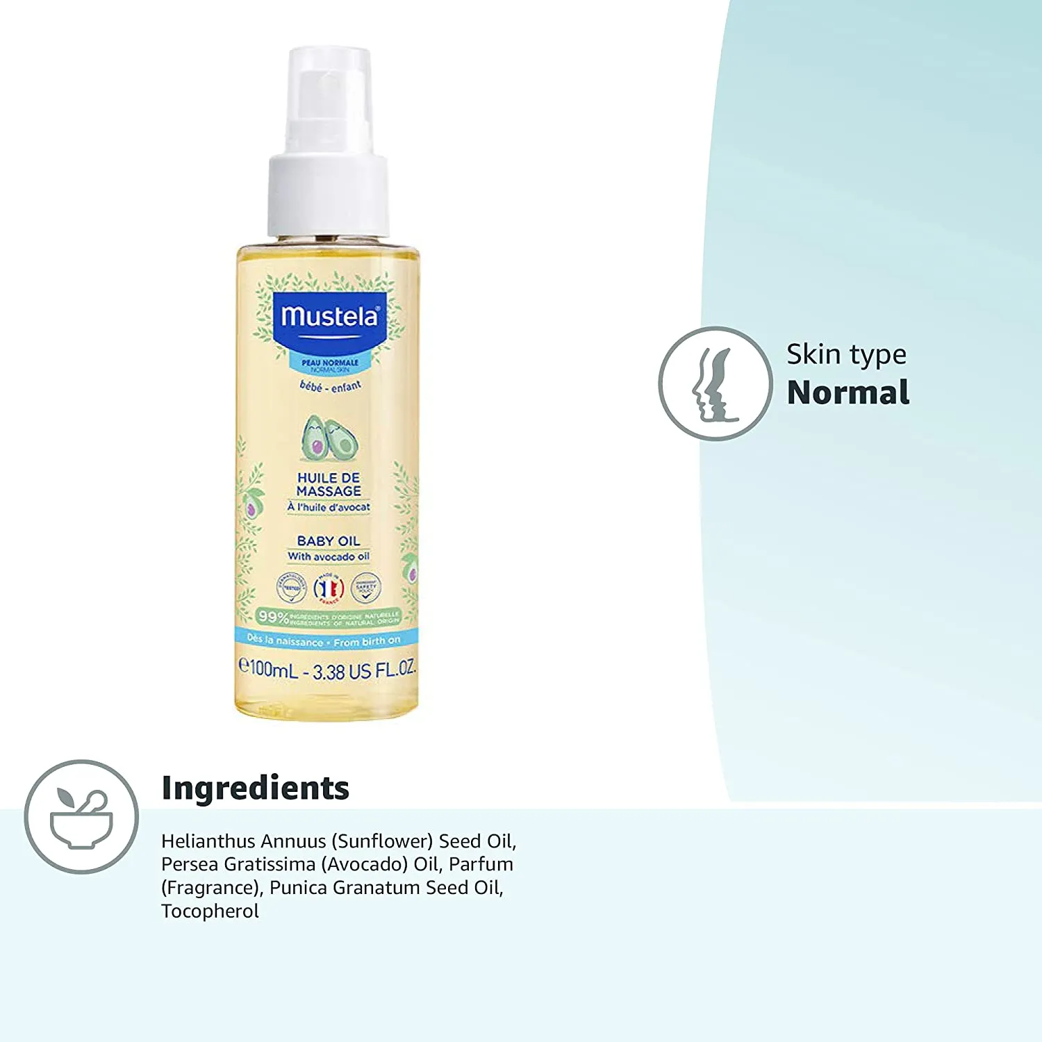 Mustela Baby Oil with Avocado Oil (100ml)