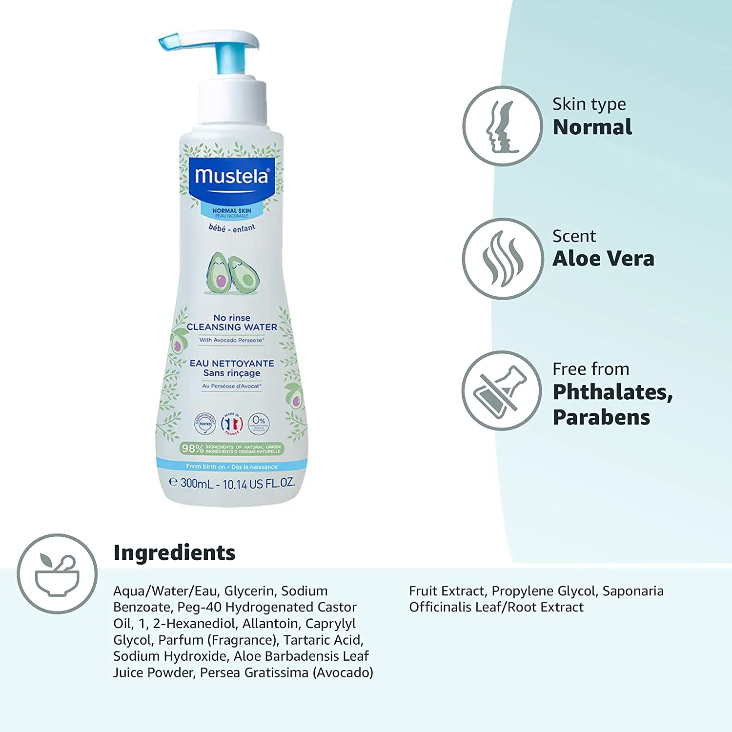 Mustela No Rinse Cleansing Water (300ml)
