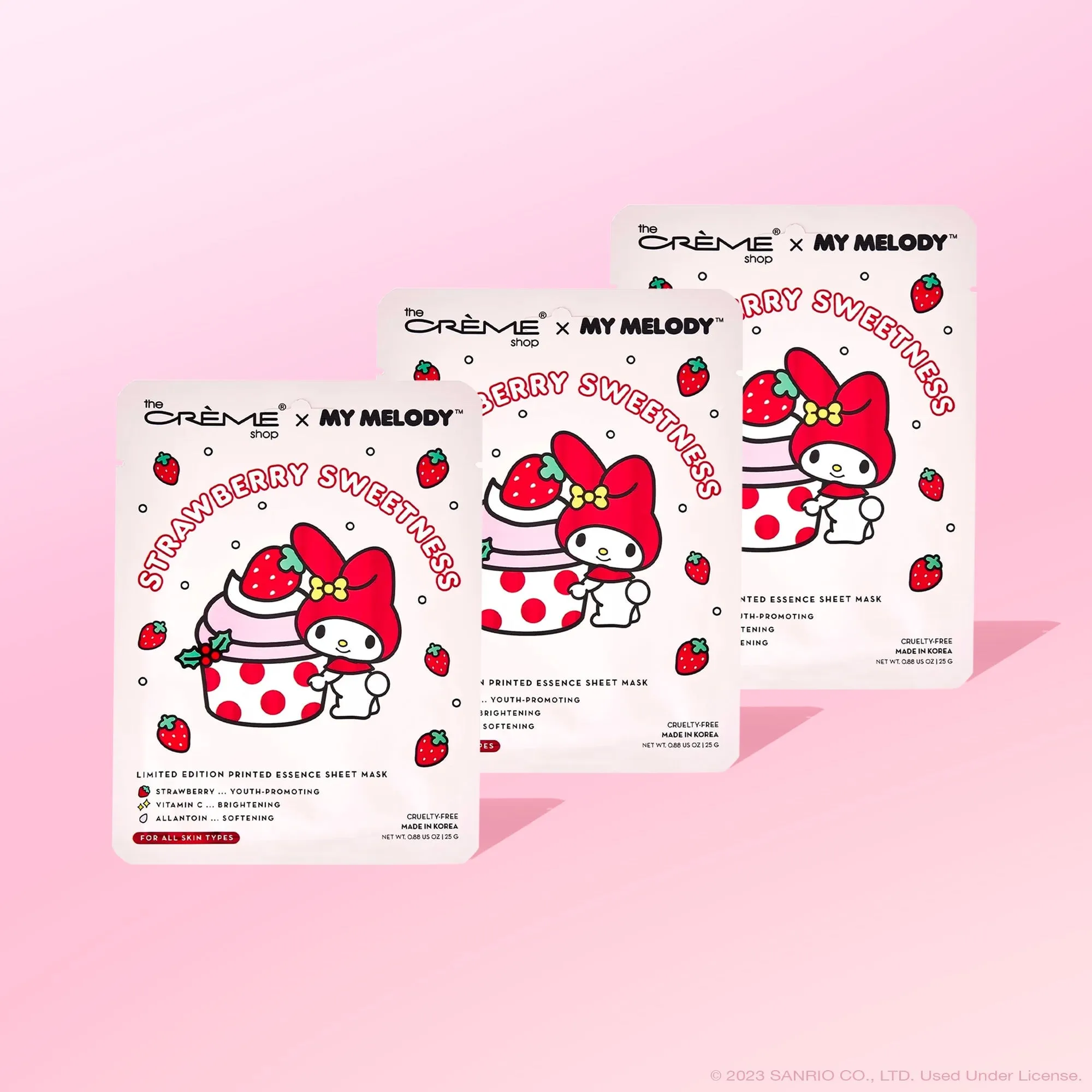 My Melody Strawberry Sweetness Printed Essence Sheet Mask (Set of 3)