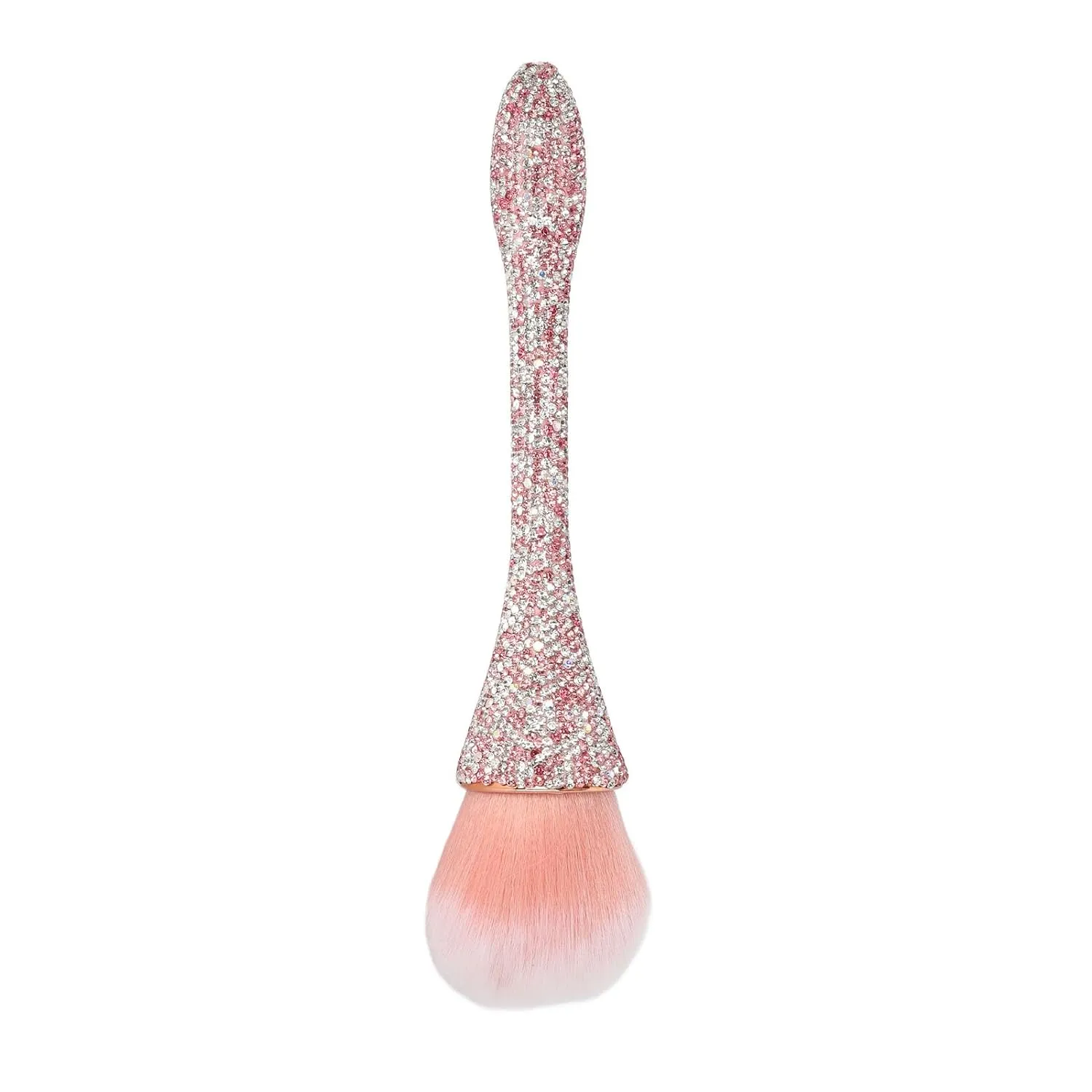 Nail Art Dust Brush, Nail Dust Brush, Comfort Grip, Glitter Surfaces, Nylon Hair for Loose Powder (Pink)