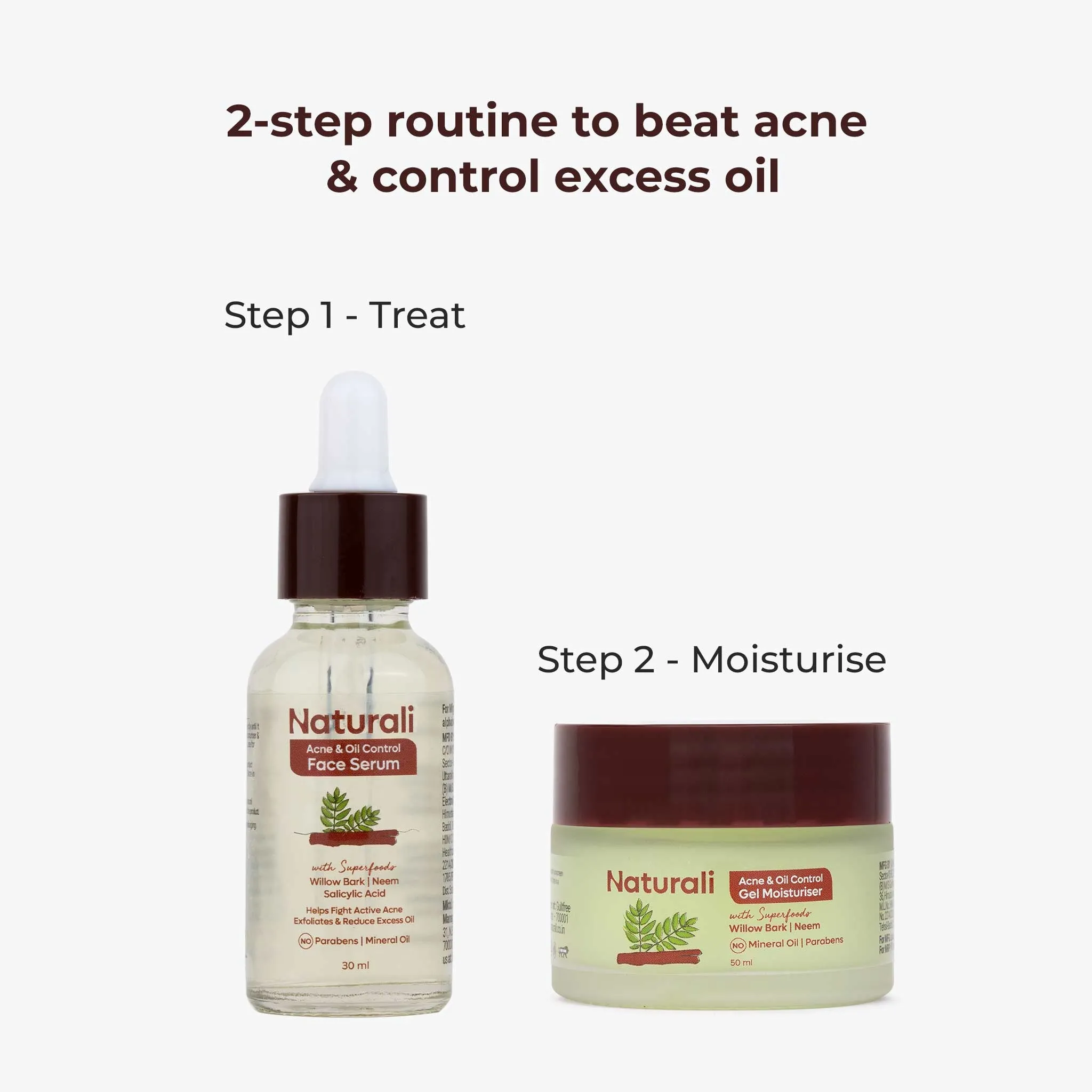 Naturali Acne Control Combo - Acne & Oil Control Serum   Acne & Oil Control Moisturiser