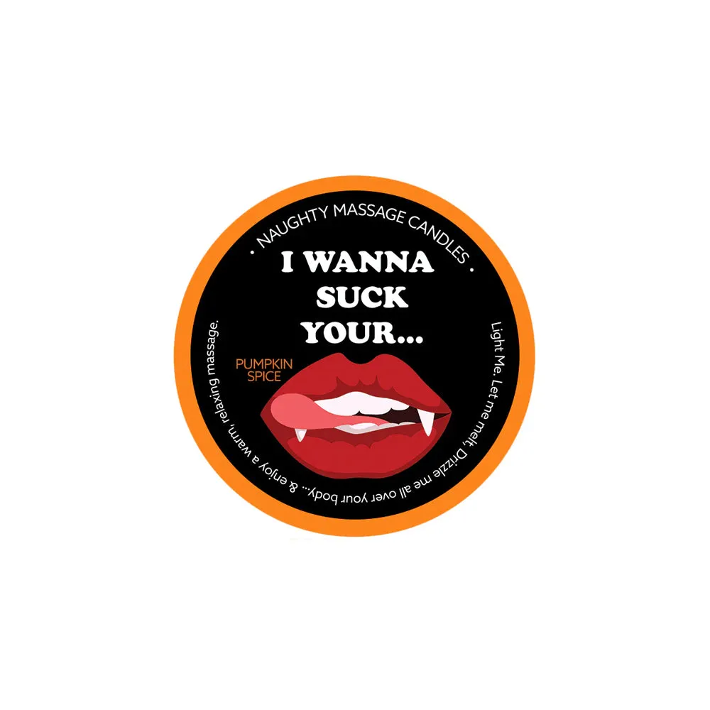 Naughty Notes I Wanna Suck Massage Candle 1.7 oz.