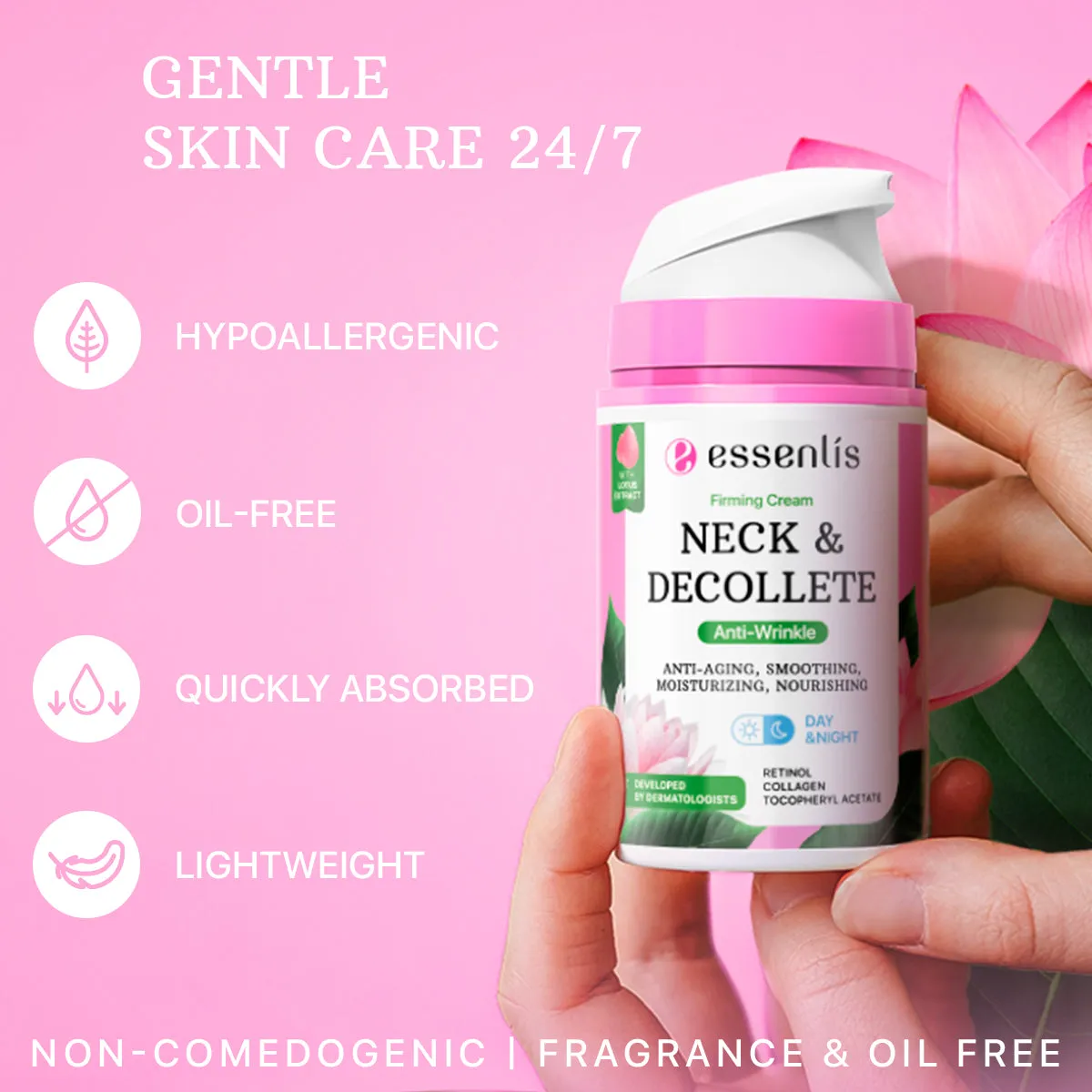 Neck Firming Cream, Tightening Lifting Sagging Skin with Retinol & Collagen