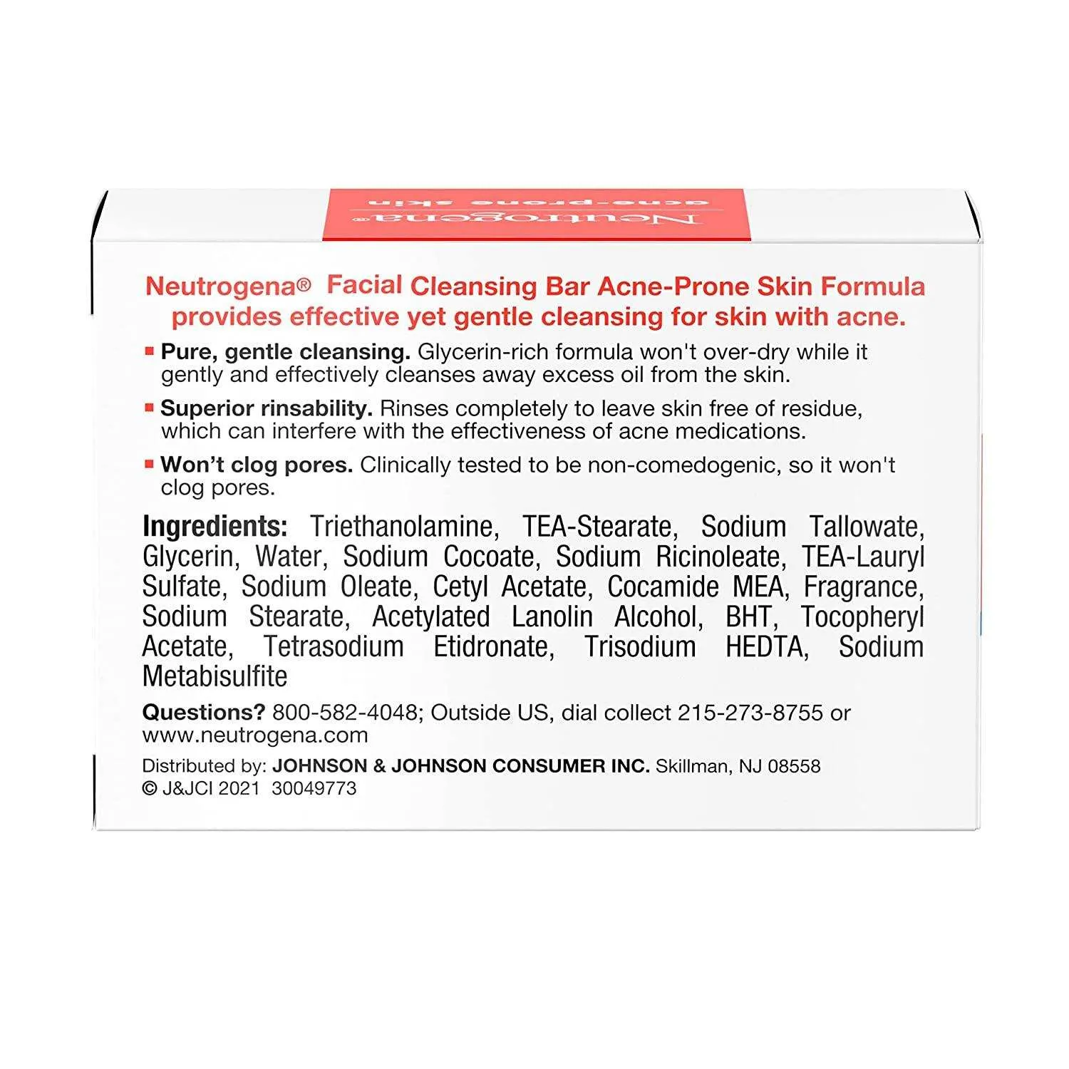 Neutrogena Acne Prone Skin Formula Facial Bar - 3.50oz