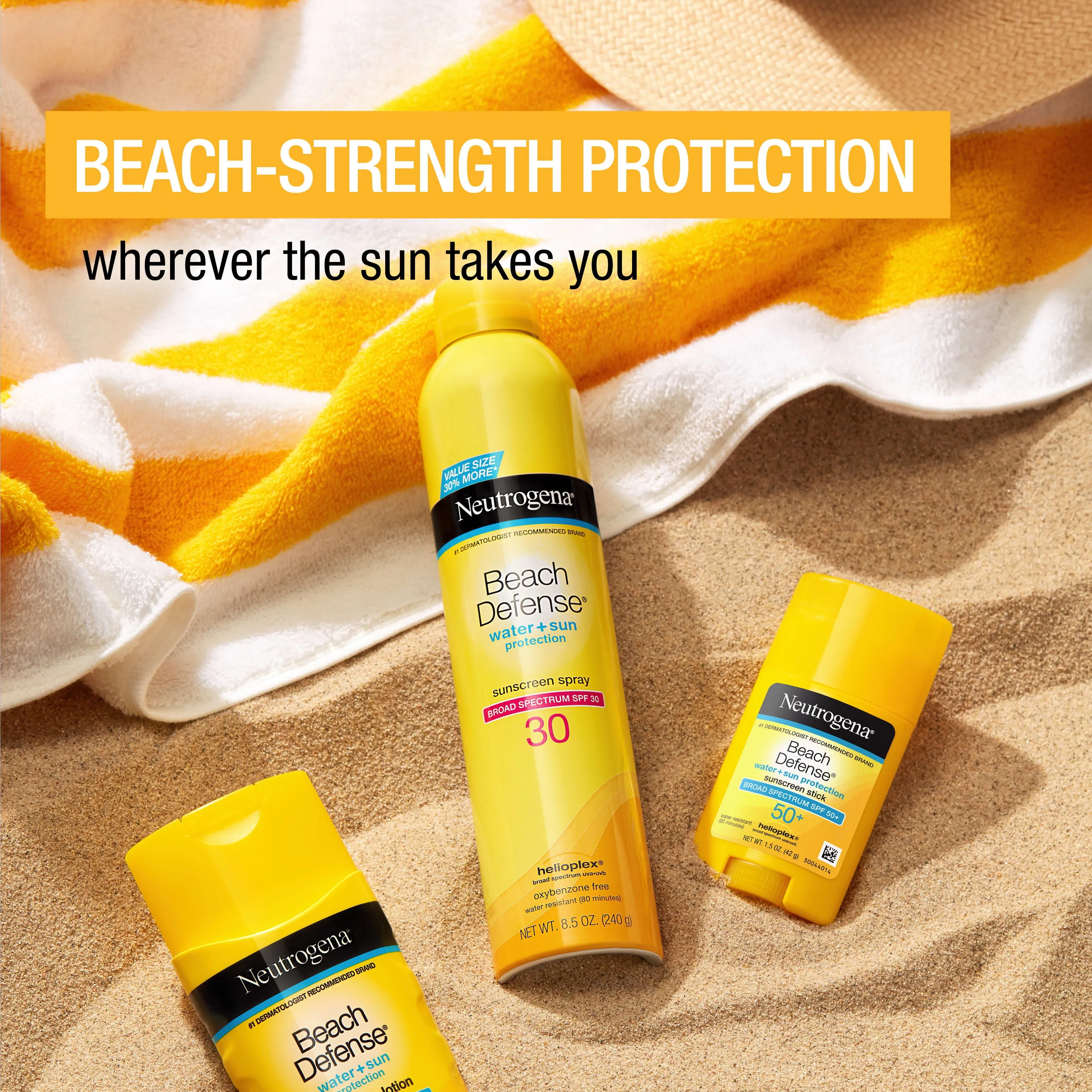 Neutrogena Beach Defense Spray Body Sunscreen, SPF 30, 8.5 oz
